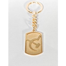 Moncuk Design Orak ve Çekiç Figürlü Gold Metal Plaka Anahtarlık - Sosyalist Temalı Ideolojik Aksesuar
