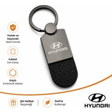 SAVEK Hyundai Logolu Araba Anahtarlık Parlak Metalik, Çift Yönlü Logo, 9cm x 2,5cm, Hediyelik Oto Aksesuar