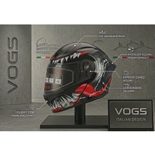 Vogs WS-210 Güneş Vizörlü Çene Açılır Kask (Şeffaf Vizörlü) Kask