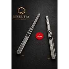 40,6 cm Gömme Ince Teleskopik Bilyalı Çekmece Rayı 17MM