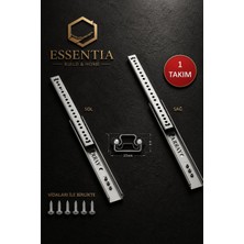 50,2 cm Gömme Teleskopik Bilyalı Çekmece Rayı 27MM