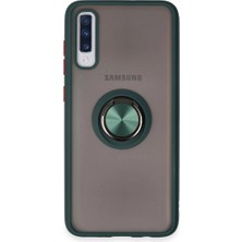 MGN Galaxy A70 Kılıf Montreal Yüzüklü Kapak - Yeşil