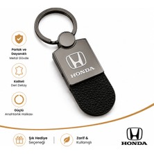 SAVEK Honda Logolu Araba Anahtarlık Parlak Metalik, Çift Yönlü Logo, 9cm x 2,5cm, Hediyelik Oto Aksesuar