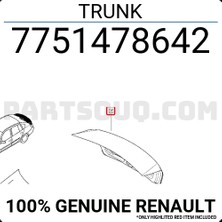 TŞT Renault Symbol Arka Bagaj Kapağı 2009-  (Oem No:  7751478642)