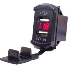 Interkom IC-266D-3 Marin Tip Voltmetreli Ikili USB 12-24V - 5V/4.2A