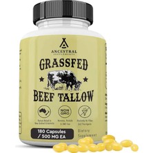 Ancestral Supplements Grass Fed Beef Tallow 3000MG 180 Capsul. Nourishing Kidney Fat Bones, Teeth, Gums, Skin, Immune And Overall Health.