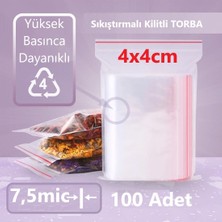 Jokey Ambalaj Kilitli Şeffaf Torba 4x4 cm Aksesuar,madeni Para,boncuk ve Buzdolabı Saklama Poşeti (100ADET)