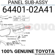 TŞT Toyota Corolla Bagaj Kapağı Sedan 2013- (Oem No:  6440102A41)