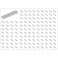 LEGO Yedek Parçalar: Plate 1x5: 50 Adet 1x5 Plate Parts Plaka Parçası Açık Gri - Light Bluish Gray Plate 78329