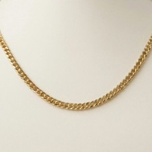Zeino Balıksırtı Kalın Kolye - 14K Altın Kaplama - 50 cm
