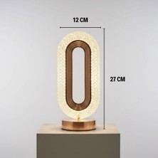 Hereveoyuncak Oval Şeklinde Kristal LED Masa Lambası – Dokunmatik, 3 Renk Işık Modlu, Şarjlı Dekoratiff Gece Lambası