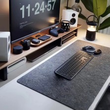 Belirtilmemiş Ultra Kalın Keçe Masa Pedi | Antrasit Gri Premium Mouse Pad | 40X90 cm