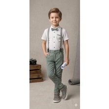 Tuma Collection Erkek Çocuk Gömlek Pantolon Takım Papyonlu Askılı Şık Düğün Bayram Kombini (1 Beden Buyuk Tercıh Edın) 4-5-6-7 Yaş