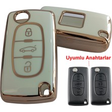 Kasey Peugeot 407 508 Citroen C4 C5 Uyumlu Kumanda Anahtar Kılıfı Oto Anahtarlık 3 Tuşlu