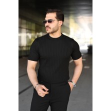 Efnaz Style Erkek Fitilli Bisiklet Yaka Kısa Kollu Tişört
