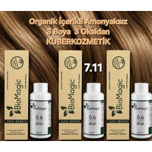 Biomagic 7.11 Yoğun Küllü Kumral Organik Içerikli Amonyaksız Kalıcı Saç Boyası 3boya +3oksidan