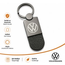 SAVEK Volkswagen Logolu Anahtarlık Parlak Metalik, 9cm x 2,5cm Kaliteli Deri ve Metal Yapı