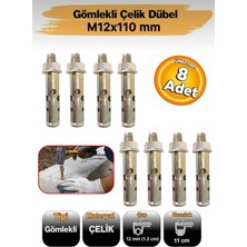 Bema Tools BM12110 M12X110 mm Gömlekli Çelik Dübel Bağlantı Aparat (8 Adet)