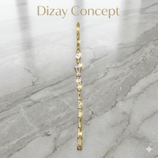 Dizay Concept Işıltılı Damla ve Markiz Kesim Taş Detaylı Gold BileklikDzy-2