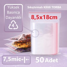 Jokey Ambalaj Kilitli Şeffaf Torba 8,5X18 cm Aksesuar,madeni Para,boncuk ve Buzdolabı Saklama Poşeti (50ADET)