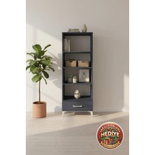 Silva 4 Raflı Tek Çekmeceli Dolap - 60X30X163 Antrasit