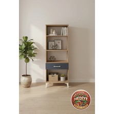 Silva 3 Raflı Dolap Tek Çekmeceli 60X30X163 Çam-Antrasit | Modern Depolama