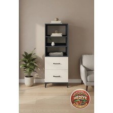 Luna 3 Raflı 2 Çekmeceli Dolap 60X44X163 Antrasit-Aytaşı | Şık Depolama