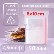 Jokey Ambalaj Kilitli Şeffaf Torba 8X10 cm Aksesuar,madeni Para,boncuk ve Buzdolabı Saklama Poşeti (50ADET)