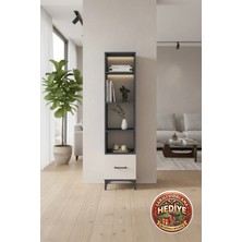 Silva Dolap 4 Raflı 1 Çekmeceli Antrasit-Aytaşı 44X30X182 cm