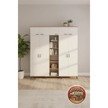 Silva 18 Raflı 9 Kapaklı Dolap: Geniş, Şık ve Fonksiyonel Depolama Çözümü (220X30X243 Cm)