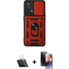 Marsilyan™- Oppo A74 4g Kılıf Ahenk Klasik - Siyah 3D Antistatik Mat Seramik Nano Ekran Koruyucu + Kamera Lens Koruma Cam - Sf