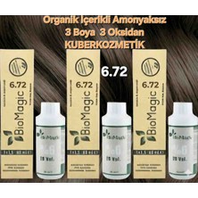 Biomagic 6.72 Koyu Küllü Kumral Organik Içerikli Amonyaksız Kalıcı Saç Boyası 3boya +3oksidan