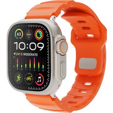 Ceponya Apple Watch 10 46MM Uyumlu Kordon Delikli Soft Silikon Outdoor Spor Tasarım