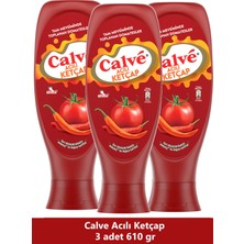 Calve Acılı Ketçap 610 gr x 3 Adet