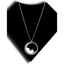 Roxx Jewellery 925 Ayar Gümüş Top Zincirli Zirkon Taşlı Kedi Kadın Kolye