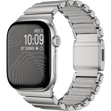 Ceponya Apple Watch 7 45MM Uyumlu Kordon Metal Kasa Silikon Iç Kısım Tasarım