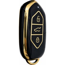 Togg T10X 3 Tuşlu Smart Nano Koruma Anahtar Kılıfı Siyah Gold Altın Renk Yüksek Kalite