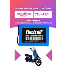 Electroll Csn Comfort Batarya (Maksimum Kapasite) Lifepo4 72V 45AH Elektrikli Motosiklet Bataryası