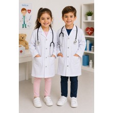 Kombin Giyim Aksesuar Kız Erkek Cocuk Doktor Önlüğü, Laboratuvar Öğretmen Kıyafeti Kostümü - Çocuk Hemşire Önlük