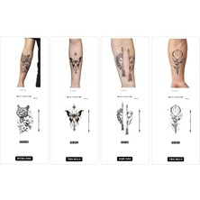 Airbrush Tattoo Yapıştırma Dövme 4 Adet Birden 1 Hafta Kalıcı Geçici Dövme Haftalık Set 63