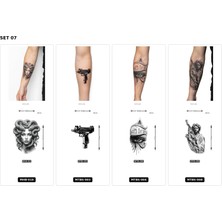 Airbrush Tattoo Yapıştırma Dövme 4 Adet Birden 1 Hafta Kalıcı Geçici Dövme Haftalık Set 36