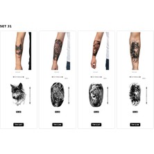 Airbrush Tattoo Yapıştırma Dövme 4 Adet Birden 1 Hafta Kalıcı Geçici Dövme Haftalık Set 60