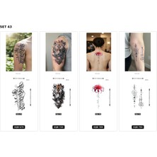 Airbrush Tattoo Yapıştırma Dövme 4 Adet Birden 1 Hafta Kalıcı Geçici Dövme Haftalık Set 72