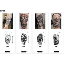 Airbrush Tattoo Yapıştırma Dövme 4 Adet Birden 1 Hafta Kalıcı Geçici Dövme Haftalık Set 67
