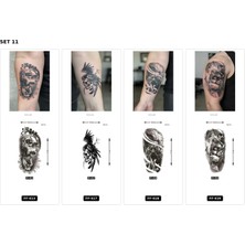 Airbrush Tattoo Yapıştırma Dövme 4 Adet Birden 1 Hafta Kalıcı Geçici Dövme Haftalık Set 84