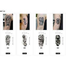 Airbrush Tattoo Yapıştırma Dövme 4 Adet Birden 1 Hafta Kalıcı Geçici Dövme Haftalık Set 86