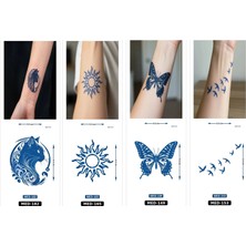 Airbrush Tattoo Minimal 5 mm Yarı Kalıcı Geçici Dövme 4 Adet Birden Aylık Mini Set 19