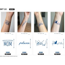 Airbrush Tattoo Minimal 5 mm Yarı Kalıcı Geçici Dövme 4 Adet Birden Aylık Mini Set 24
