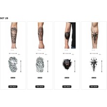 Airbrush Tattoo Yapıştırma Dövme 4 Adet Birden 1 Hafta Kalıcı Geçici Dövme Haftalık Set 57