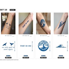 Airbrush Tattoo Minimal 5 mm Yarı Kalıcı Geçici Dövme 4 Adet Birden Aylık Mini Set 10